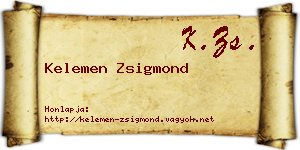 Kelemen Zsigmond névjegykártya